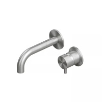 QuadroDesign SOURCE/OTTAVO 1313.00AS Смеситель для раковины на 2 отв. из стены, цвет Steel