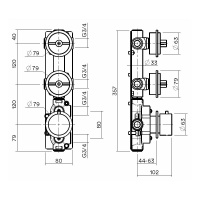 QuadroDesign IN0049 Встраиваемая часть для термостатического смеситель 3/4