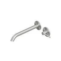 QuadroDesign FFQT 2111TAS Смеситель для раковины на 2 отверстия из стены 250mm, цвет Brushed Stainless Steel