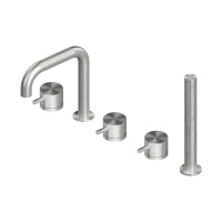 QuadroDesign SOURCE/OTTAVO 1295AS Смеситель на борт ванны, цвет Brushed Stainless Steel
